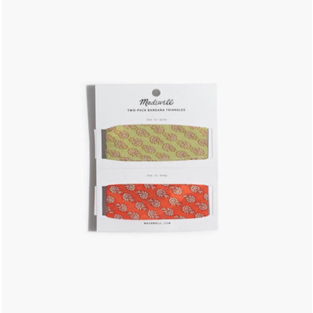 Madewell Two-Pack Orange and Yellow Triangle Bandanas - Picture 3 of 3